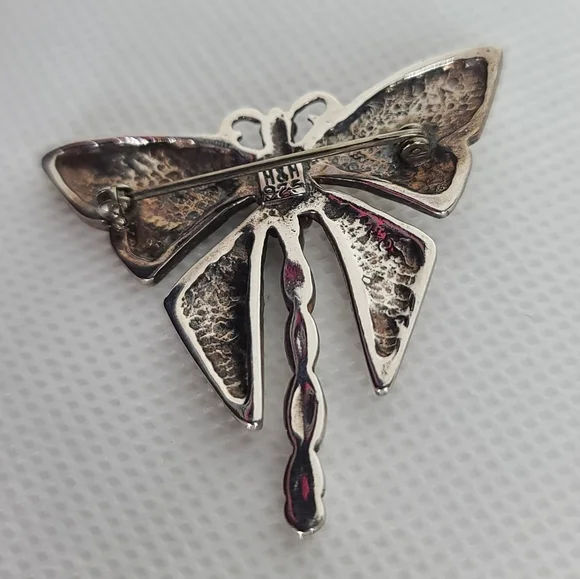H&H Hand & Hammer Butterfly Brooch/Pin in Sterling Silver - Picture 3 of 6